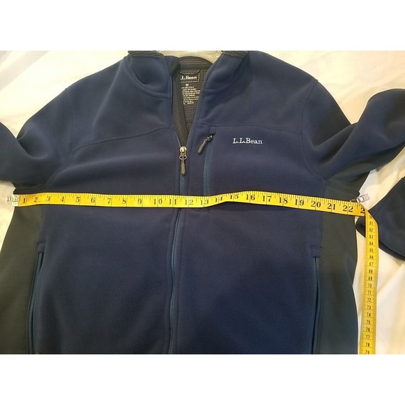 Vtg Mens LL Bean Navy & Gray Full Zip Micro Fleece Jacket , Grey Interior Sz… - Picture 10 of 12